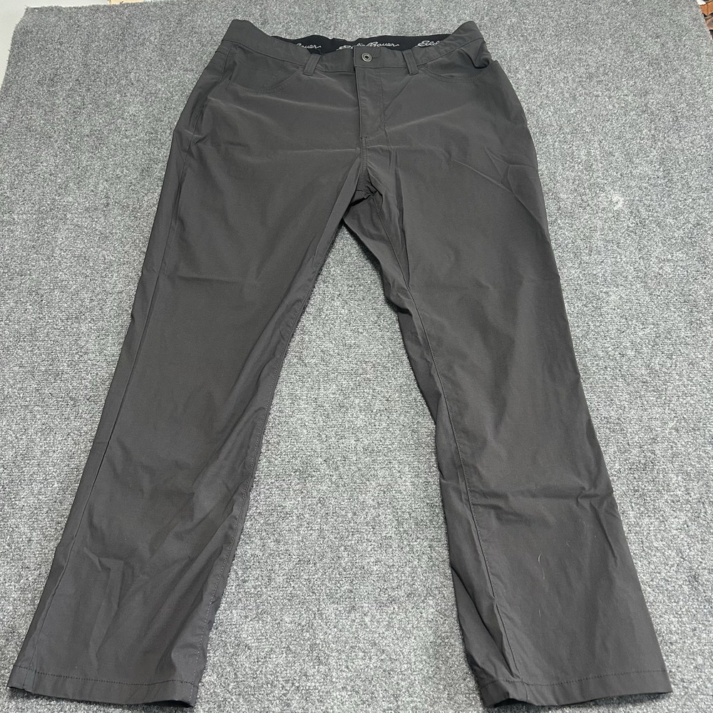 Eddie Bauer Chino  Pants Mens 38x30 Black Active Fit Hiking‎ Cargo Pant Zip